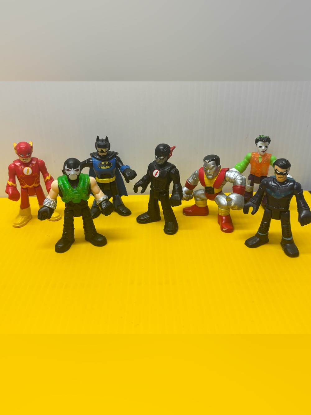 Fisher-Price Imaginext DC & Marvel Super Friends Lot 7 figures Batman Flash bane